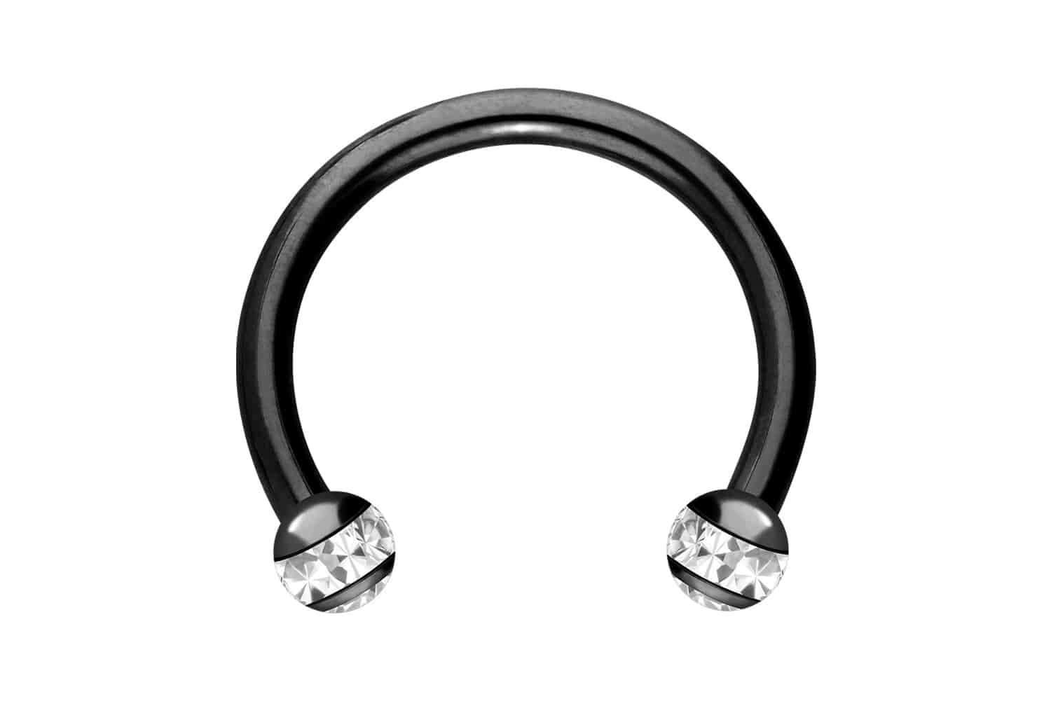 Chirurgenstahl Hufeisenring EPOXY-RING-KUGELN + KRISTALLE
